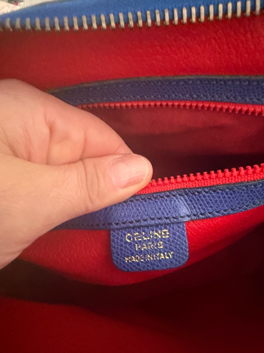 Celine royal blue Dome Satchel with Top Handles no straps - Picture 5 of 7